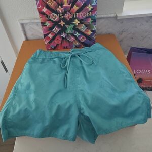 New Authentic Louis Vuitton Mens Teal Swim Shorts